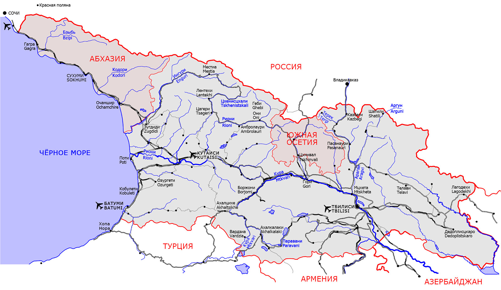 Река кура на карте